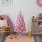 4ft. Pre-Lit Frosted Pink Cashmere Artificial Christmas Tree, Multicolor LED Lights
